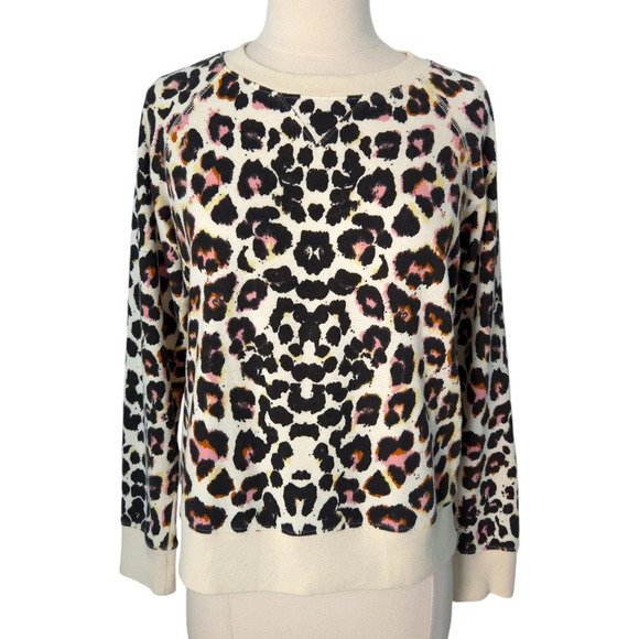 Mother Leopard Print Ivory Black Pink Sweatshirt Sweater Top - Picture 3 of 8